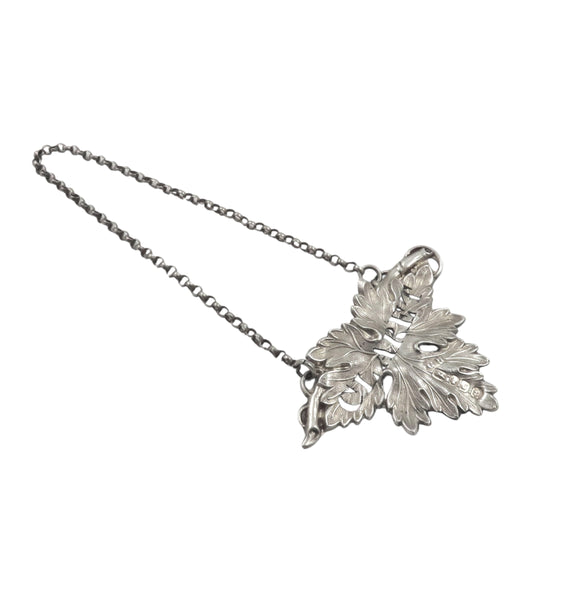 Antique Victorian Sterling Silver 'Claret' Decanter / Bottle Label 1851