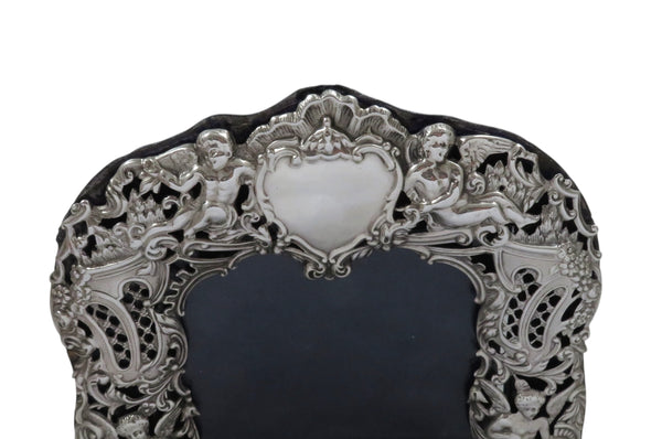 Antique Victorian Sterling Silver 'Cherubs' Photo Frame 1897