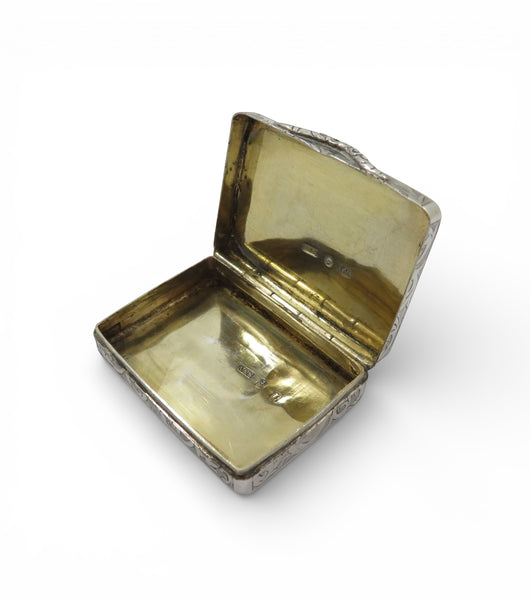 Antique Victorian Sterling Silver Snuff / Pill Box 1860
