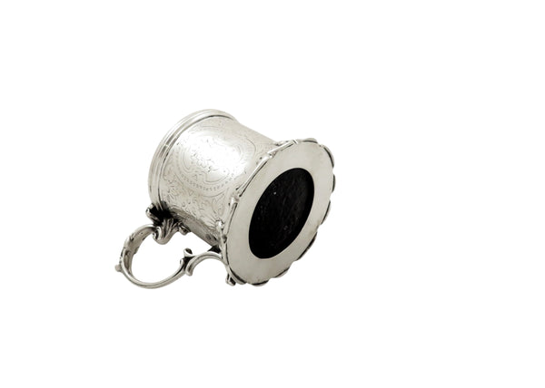 Antique Victorian Sterling Silver Mustard Pot with Liner 1860