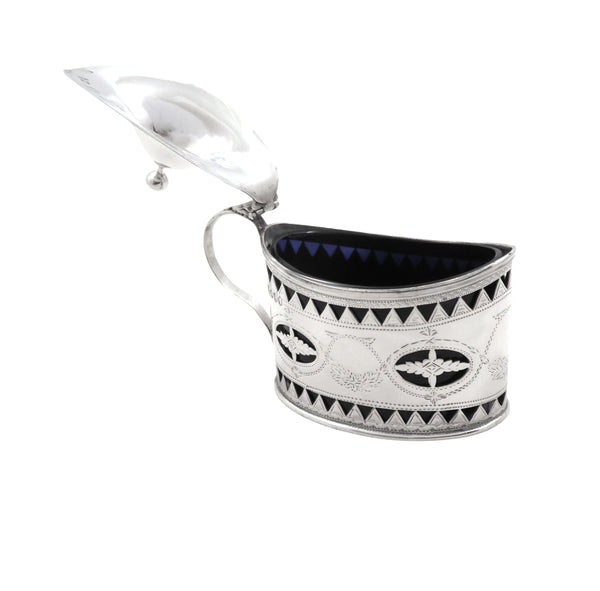 Antique Victorian Sterling Silver Mustard Pot 1882