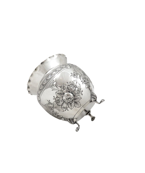 Antique Edwardian Sterling Silver Planter / Pot 1902