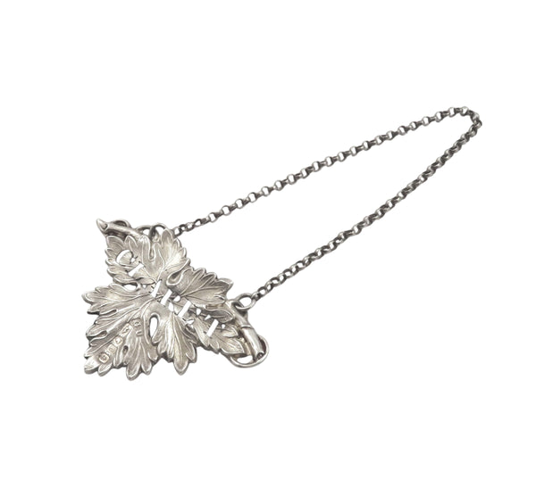 Antique Victorian Sterling Silver 'Claret' Decanter / Bottle Label 1851