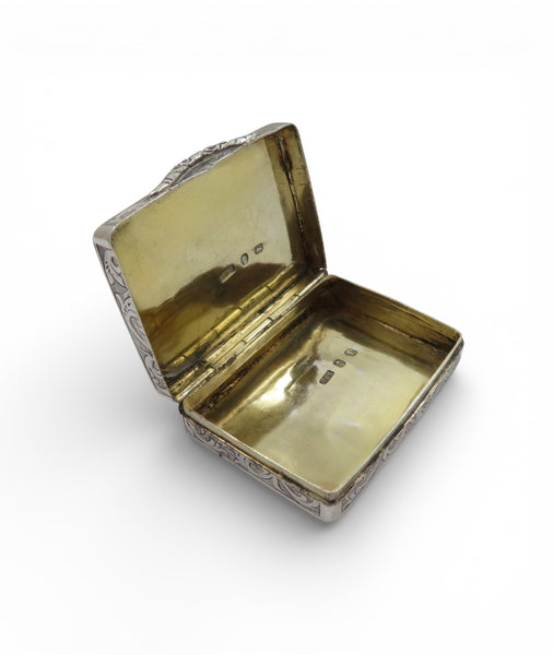 Antique Victorian Sterling Silver Snuff / Pill Box 1860