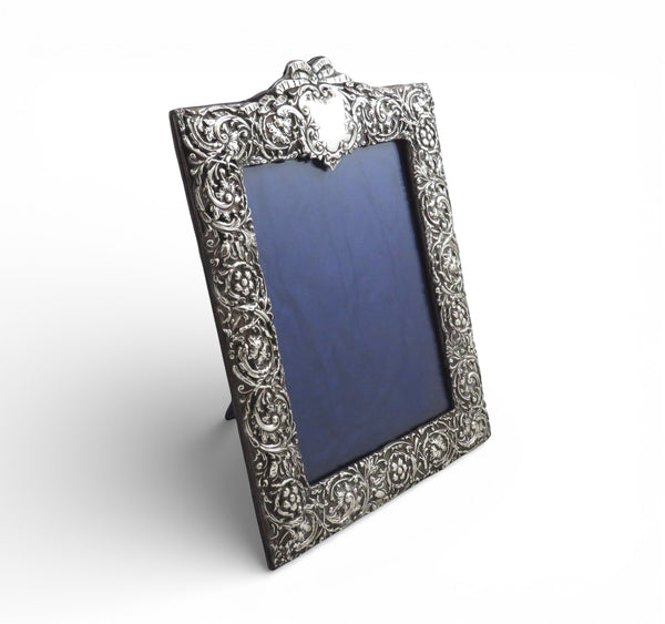 Antique Edwardian Sterling Silver 12" Photo Frame 1904