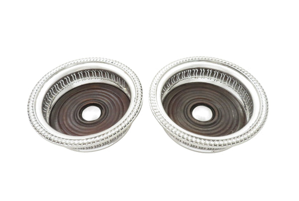 Pair of Vintage Sterling Silver Wine/Champagne Coasters 1968