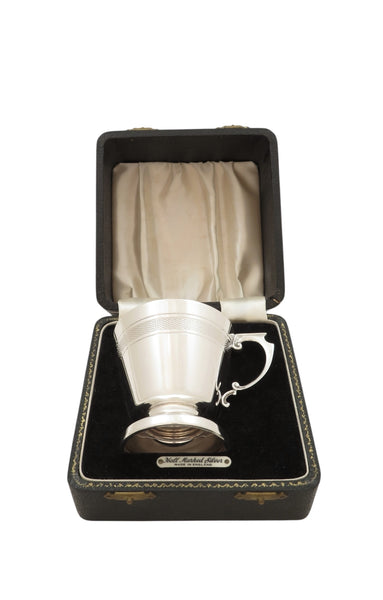 Vintage Sterling Silver Christening Mug in Case 1965