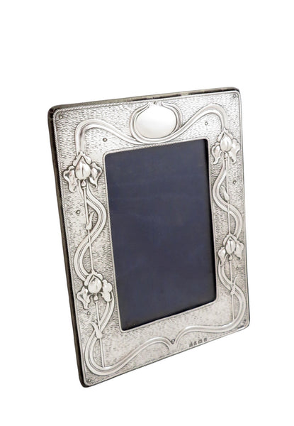 Antique Art Nouveau Sterling Silver 8" Photo Frame 1903
