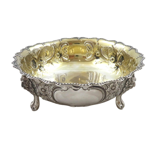 Antique Victorian Sterling Silver Sugar Bowl & Sifter Spoon in Case 1875