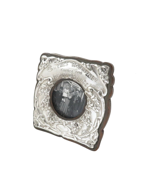 Antique Edwardian Sterling Silver Photo Frame 1903 - Rosemary For Remembrance
