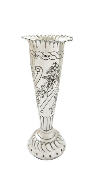 Set of 4 Antique Victorian Sterling Silver Vases 1891