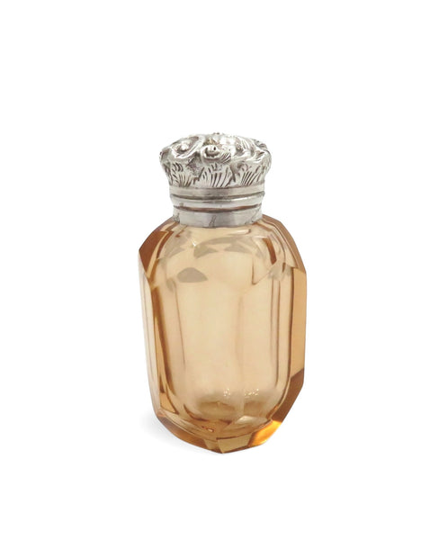 Antique Victorian Sterling Silver & Cut Glass Perfume / Scent Bottle 1894