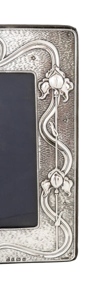 Antique Art Nouveau Sterling Silver 8" Photo Frame 1903
