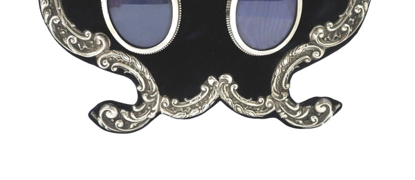 Unusual Antique Edwardian Sterling Silver Triple Photo Frame 1901