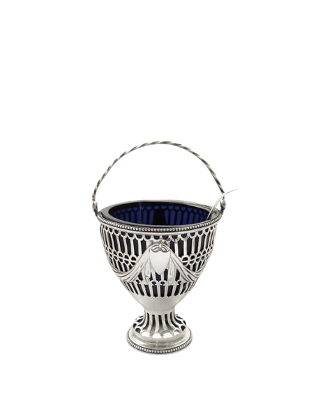 Antique Georgian Sterling Silver Sugar Basket with Sifter Spoon 1774