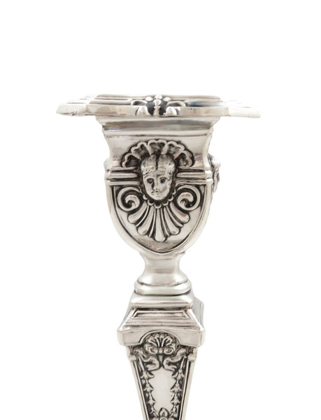 Pair of Antique Victorian Sterling Silver 6" Candlesticks 1897