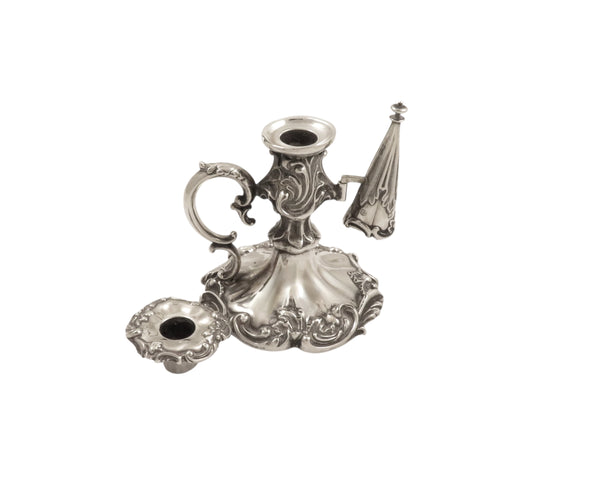 Antique Early Victorian Sterling Silver Chamberstick 1845