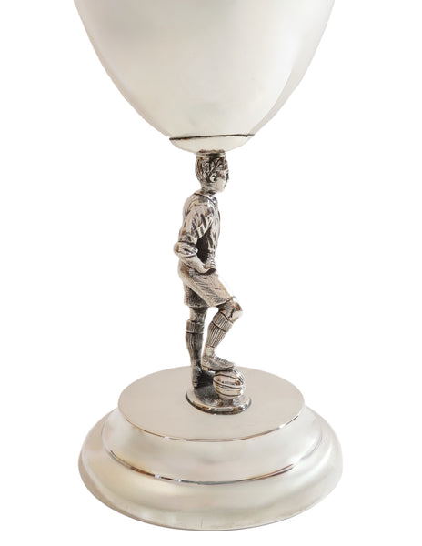 Antique George V Sterling Silver 9" Football Trophy / Goblet 1912
