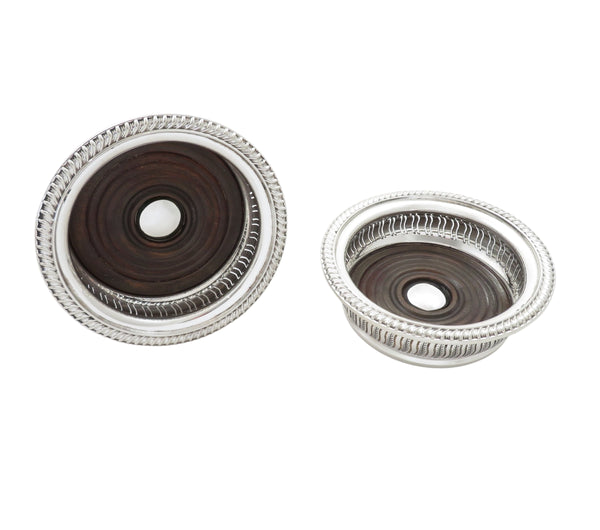 Pair of Vintage Sterling Silver Wine/Champagne Coasters 1968