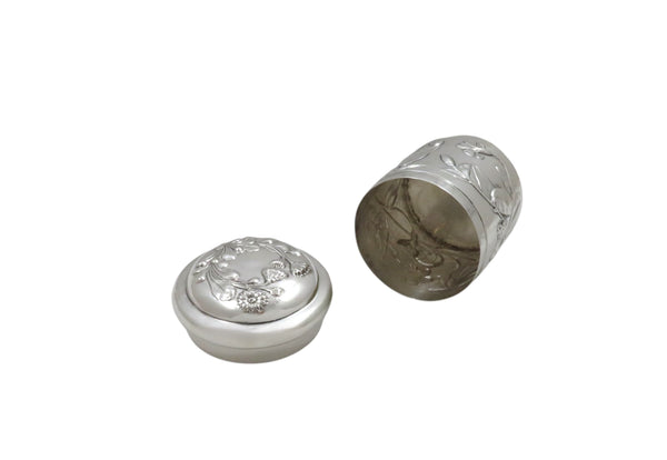 Antique Art Nouveau Sterling Silver Vanity Pot 1921