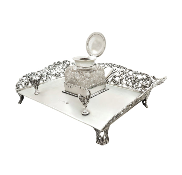 Antique Victorian Sterling Silver Inkstand 1894