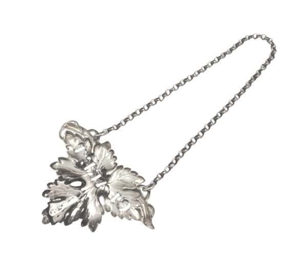 Antique Victorian Sterling Silver 'Claret' Decanter / Bottle Label 1851