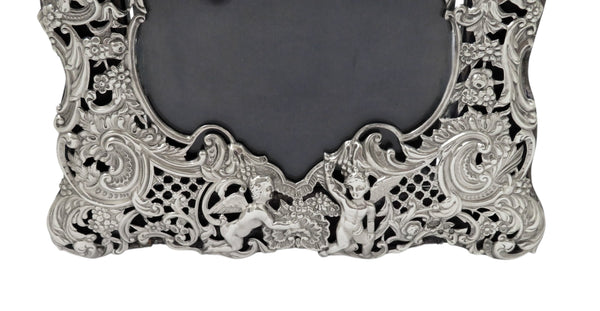 Antique Victorian Sterling Silver 'Cherubs' Photo Frame 1897