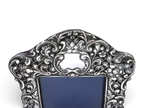 Antique Edwardian Sterling Silver 9 1/2" Photo Frame 1903