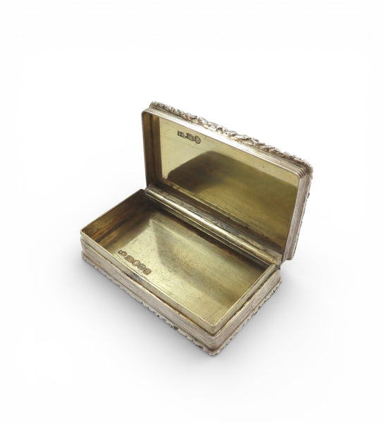 Antique Early Victorian Sterling Silver Snuff Box 1945