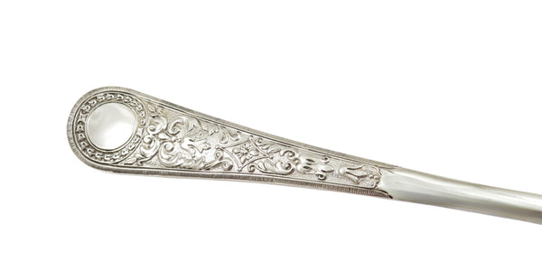 Pair of Antique Edwardian Sterling Silver Berry Spoons in Case 1905