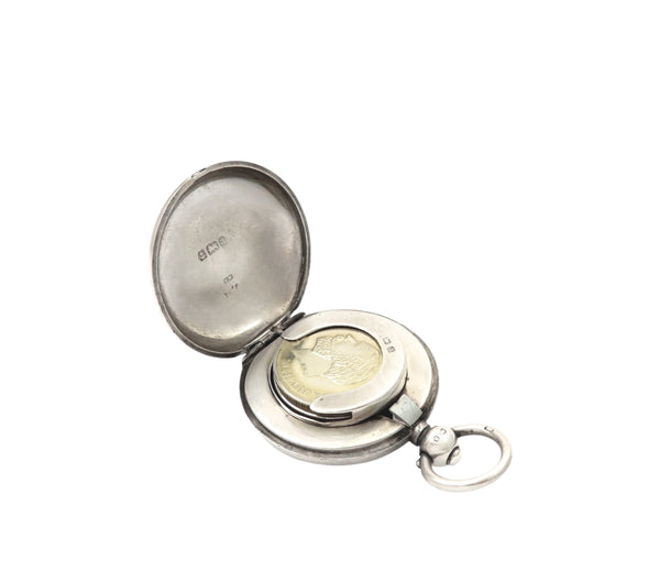 Antique Victorian Sterling Silver Sovereign Case 1900