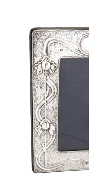 Antique Art Nouveau Sterling Silver 8" Photo Frame 1903