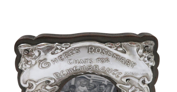 Antique Edwardian Sterling Silver Photo Frame 1903 - Rosemary For Remembrance