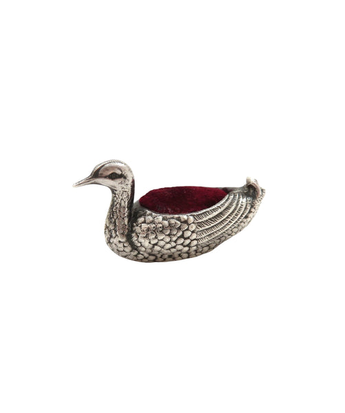 Antique Edwardian Sterling Silver 'Duck' Pin Cushion 1907