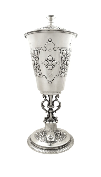 Antique Edwardian Sterling Silver 13" Cup and Cover 1903