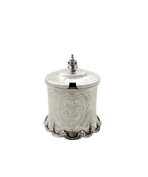 Antique Victorian Sterling Silver Mustard Pot with Liner 1860