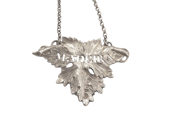 Antique Victorian Sterling Silver 'Madeira' Decanter / Bottle Label 1859