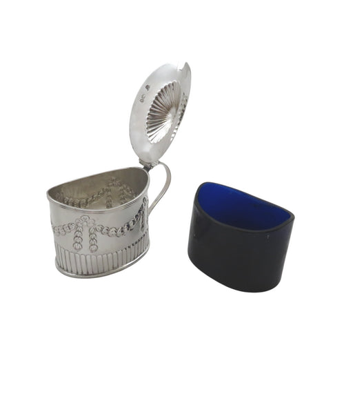 Antique Victorian Sterling Silver Mustard Pot 1884