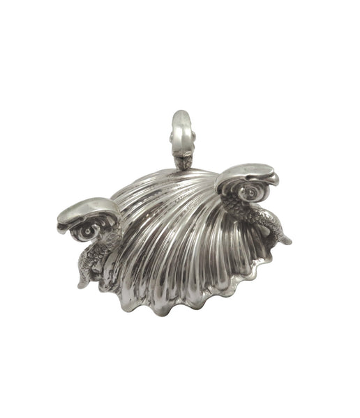 Set of 6 Antique Victorian Sterling Silver Dolphin Shell Salt Cellars 1870