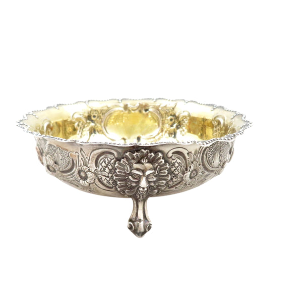 Antique Victorian Sterling Silver Sugar Bowl & Sifter Spoon in Case 1875