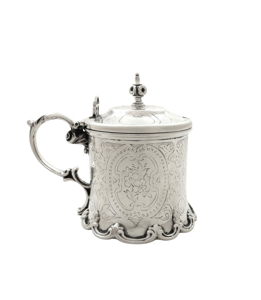 Antique Victorian Sterling Silver Mustard Pot with Liner 1860