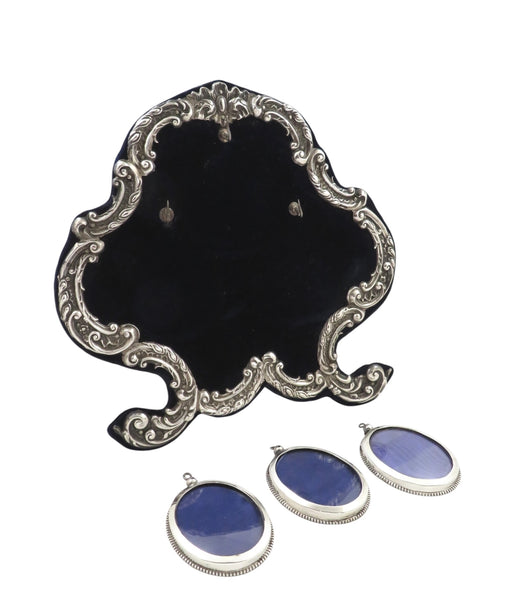 Unusual Antique Edwardian Sterling Silver Triple Photo Frame 1901