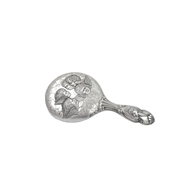 Antique Sterling Silver 'Angels' Hand Mirror 1922