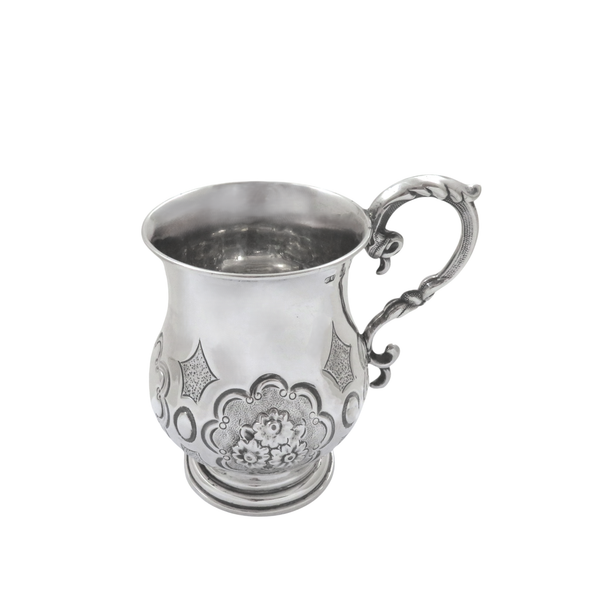 Antique Victorian Sterling Silver Christening Mug 1865