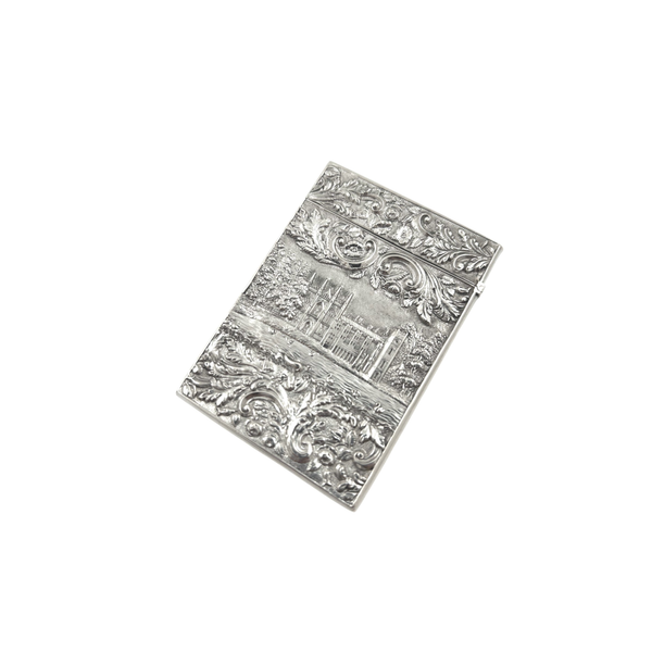 Antique Victorian Sterling Silver 'Newstead Abbey/Abbotsford House' Card Case 1841