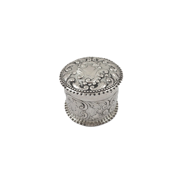 Antique Victorian Sterling Silver Vanity Pot 1887