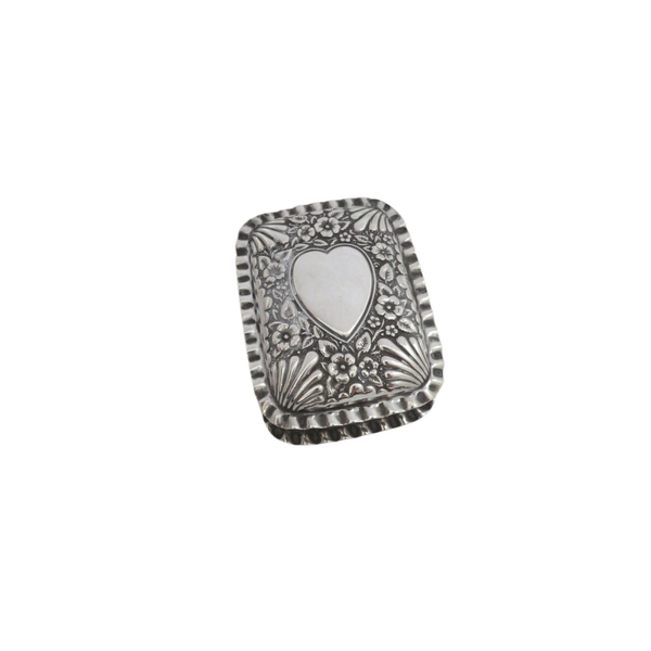 Antique Edwardian Sterling Silver Pill / Trinket Box 1902