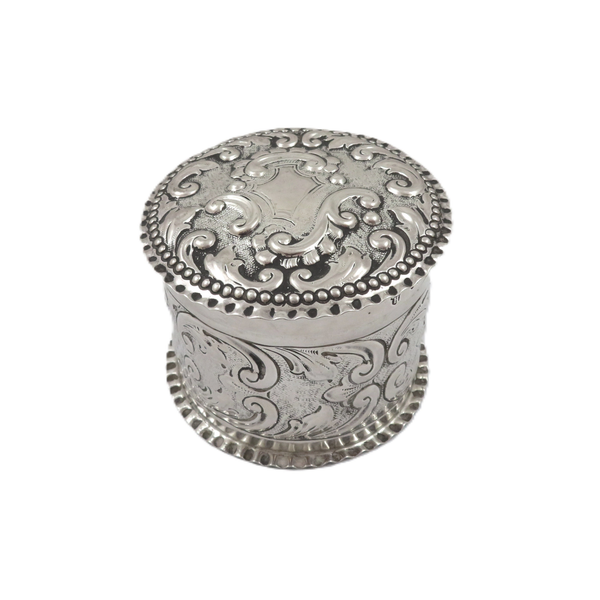 Antique Victorian Sterling Silver Vanity Pot 1887