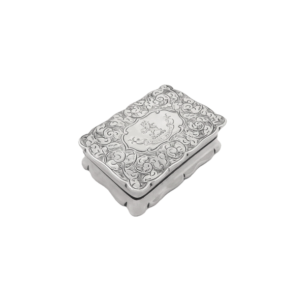Antique Victorian Sterling Silver Snuff / Pill Box with Welsh Motto - 1896
