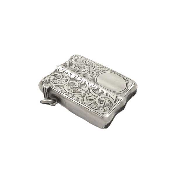 Antique George V Sterling Silver Shaped Vesta Case 1915